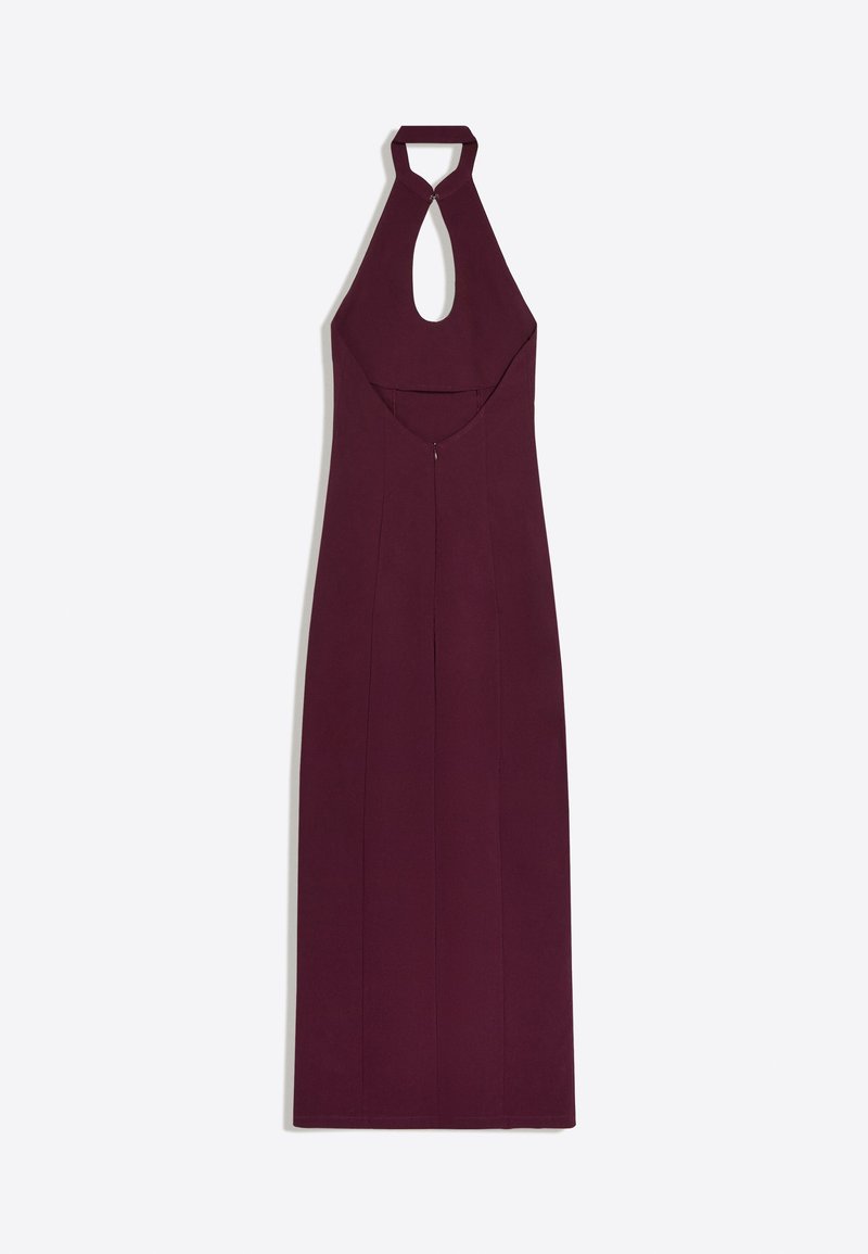 bershka high neck jersey dress HALTERNECK - MIDI - Day dress - dark red ld9/22/25