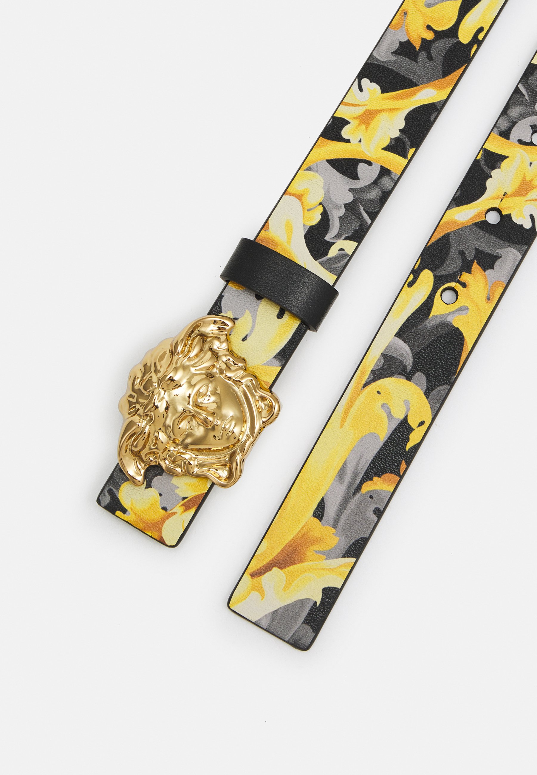 Versace ECOPELLE ST BAROQUEFLAGE VIT BELT UNISEX - Cintura - nero/oro/nero  - Zalando.it