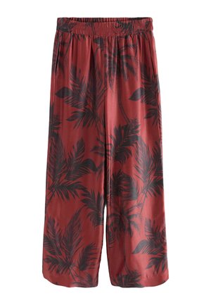 Kelnės - brown palm print