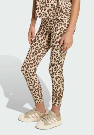 adidas Performance, JUNIOR GIRL AN AOP LEGGING - Punčochy - crystal linen   khaki six   dark brown   dark brown