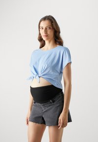 Even&Odd Maternity 2 PACK - T-paita - light blue/black