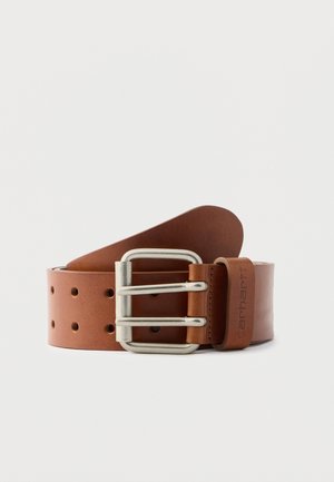 DOUBLE SCRIPT UNISEX - Ζώνη - cognac/silver-coloured