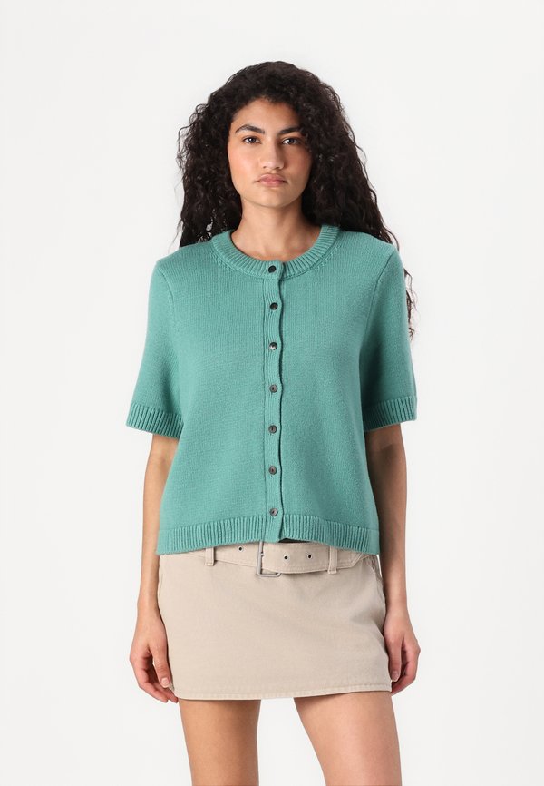 Short-Sleeve Crew Cardigan - Cardigan - deep sea