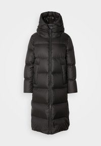 COAT FIXED HOOD WELT POCKETS SIDE SLITS BACKPACK BELTS - Sulemantel - normal black
