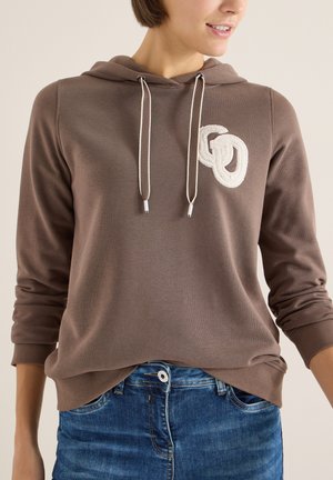 MIT STICKEREI - Kapuzenpullover - beige
