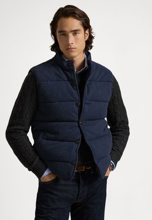 HOUNDSTOOTH-PRINT ESTATE-RIB VEST - Mellény - winter navy/dogtooth