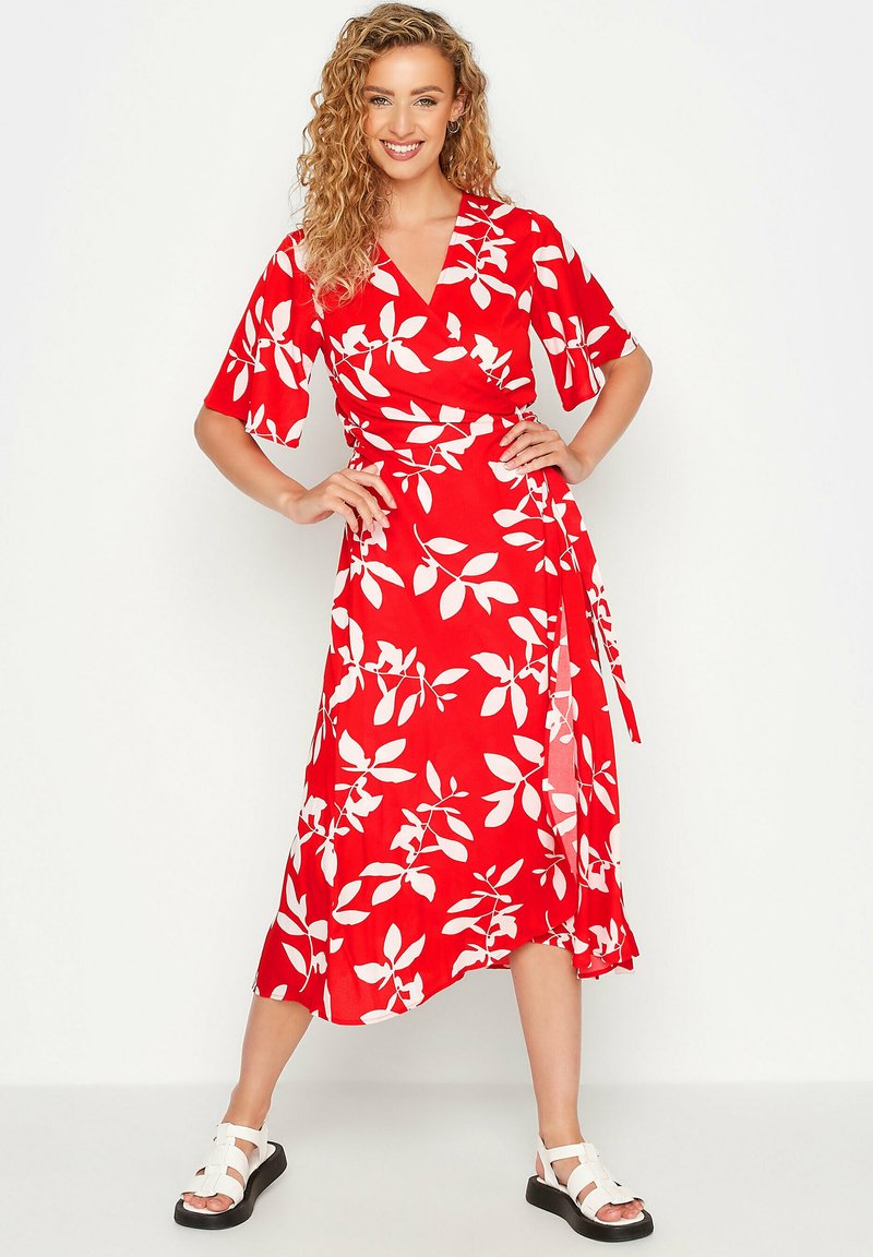 Long Tall Sally FLORAL PRINT WRAP Robe de jour red/rouge ZALANDO.FR