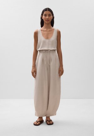 OYSHO BALLOON WITH LINEN - Jumpsuit - stone