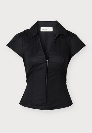 Hollister Co., TREND DROP ZIP SHIRTING - Блуза - black