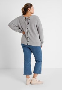 Urban Classics LADIES BACK LACE UP - Stickad tröja - grey