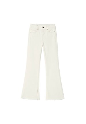 Stradivarius, D74 BELL BOTTOM STRETCH SLIT JEANS 04804586 - Jean bootcut - white