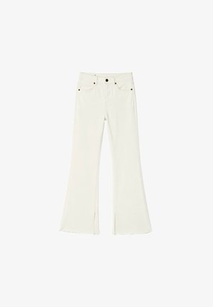 Stradivarius, D74 BELL BOTTOM STRETCH SLIT JEANS 04804586 - Jean bootcut - white