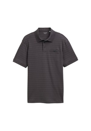 MIT BRUSTTASCHE - Poloshirt - tarmac grey tonal fine stripe