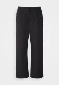 PLEATED RELAXED STRAIGHT - Pantalon classique - washed black