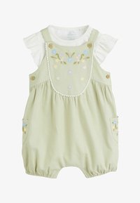 Selected, sage green embroidered floral