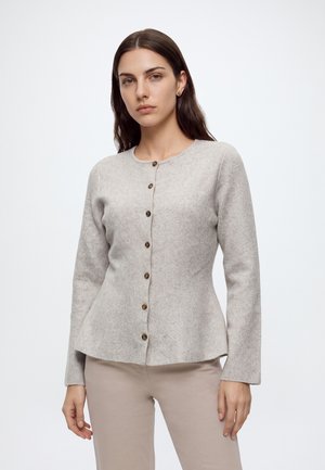 Vero Moda, VMDOFFYJAQUARD LS O-NK PEPLUM CARDI NOO - Жилетка - moon rock/melange