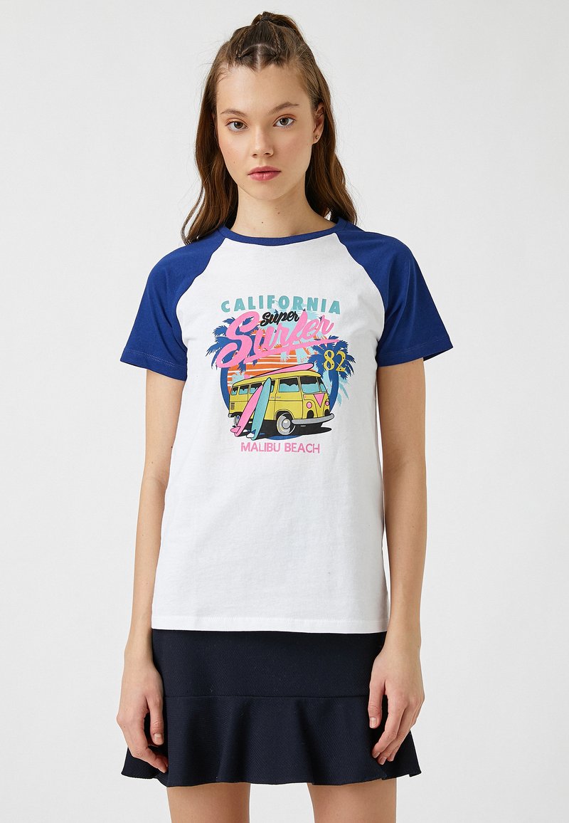 Koton SHORT SLEEVE - T-shirt con stampa - beige