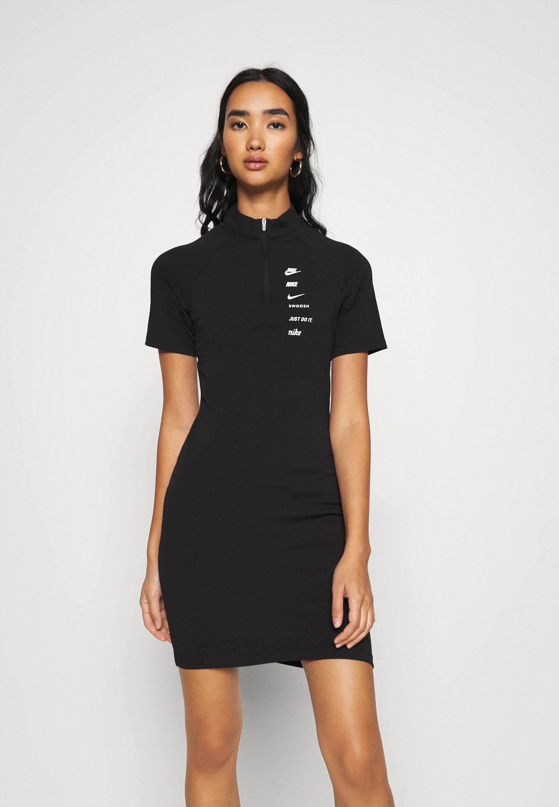 Nike Sportswear Dress Jerseyjurk Black White Zwart Zalando Nl