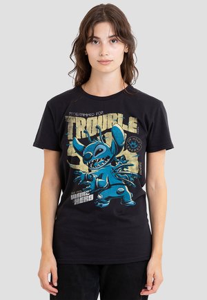 LILO & STITCH TROUBLE COMIC - Print T-shirt - black