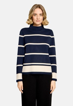 Betty Barclay BETTY BARCLAY MIT STEHKRAGEN FEINSTRICKPULLOVER - Trui - patch dark blue beige