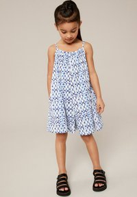 Next - CRINKLE REGULAR FIT - Jumpsuit - blue white Thumbnail-Bild 1