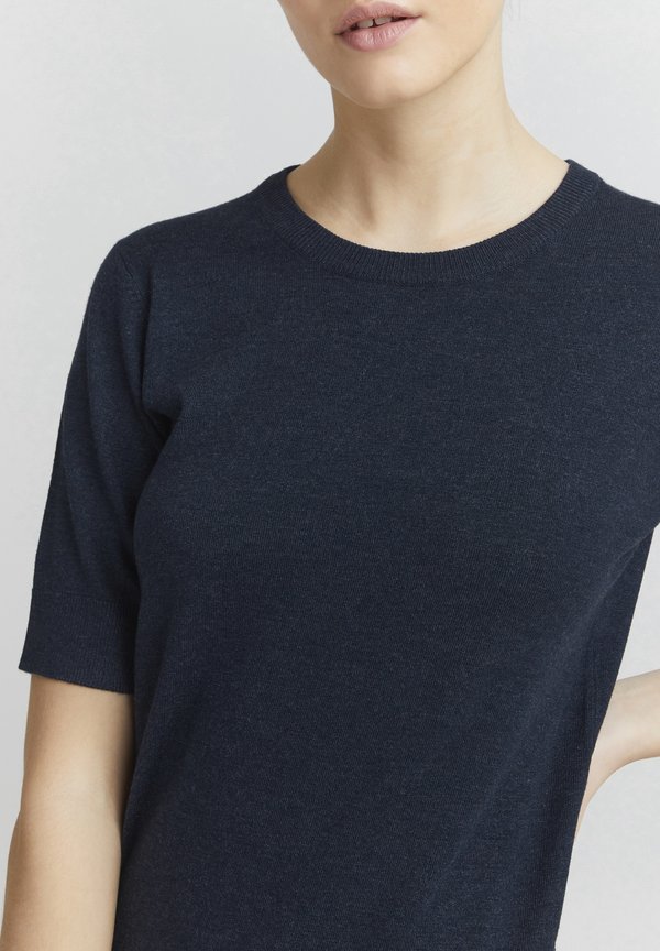 OXHELIN - Basic T-shirt - total eclipse melange2