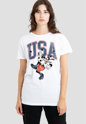 Disney, GOOFY FOOTBALL USA - Print T-shirt - white