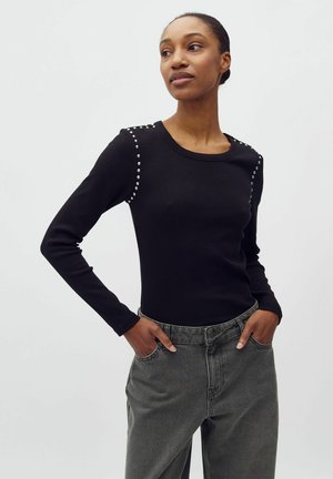 Top s dlhým rukávom - black