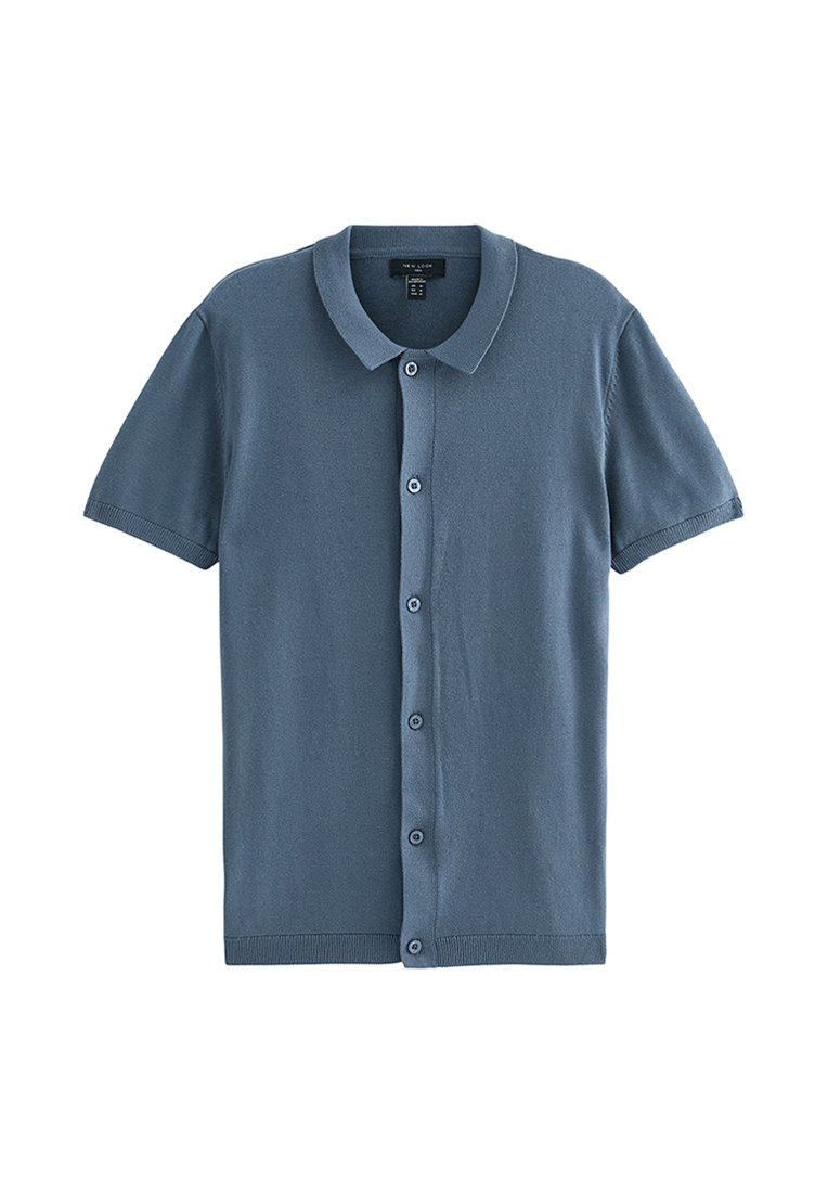 New Look REGULAR BUTTON THROUGH POLO - Cardigan - bright blue/blue ...