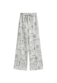 SLOGAN PRINTED - Pantaloni sportivi - ecru