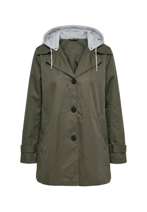 Ulla Popken, JERSEY HOODED TRENCH COAT - Trenchcoat - loden green