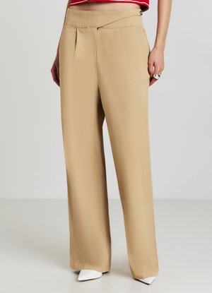 Calliope WIDE LEG CON FASCIA IN VITA - Pantaloni - beige chiaro
