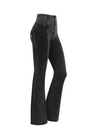 Freddy A ZAMPA CON CENTRALI E VITA ALTA - Alt laienevad teksad - jeans nero cuciture in tono