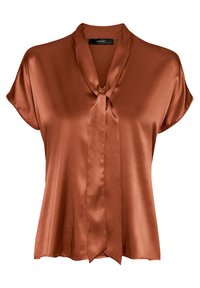 Hallhuber Mit Seidensatin Bluse Camel Zalando At