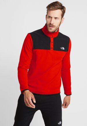 GLACIER SNAP-NECK - Fleecová mikina - fiery red/black