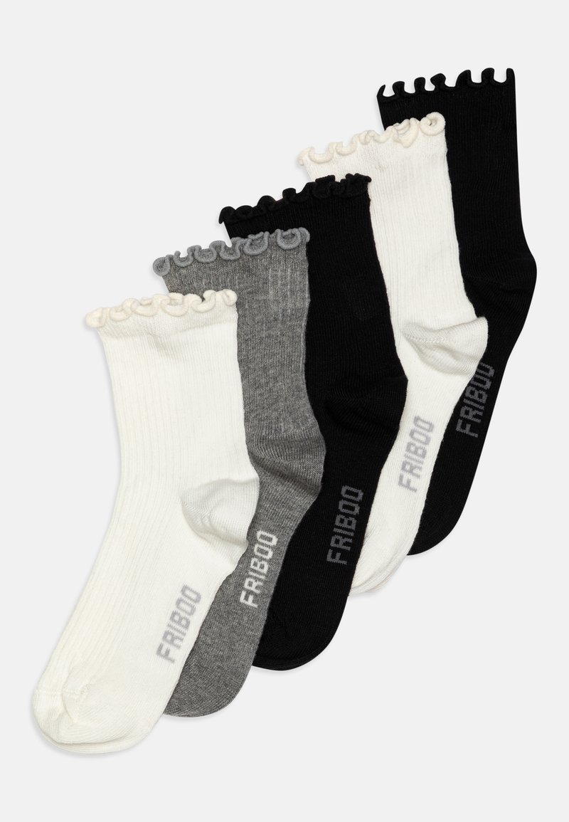 Friboo Friboo 5 PACK - Socks - off-white/black/mottled grey