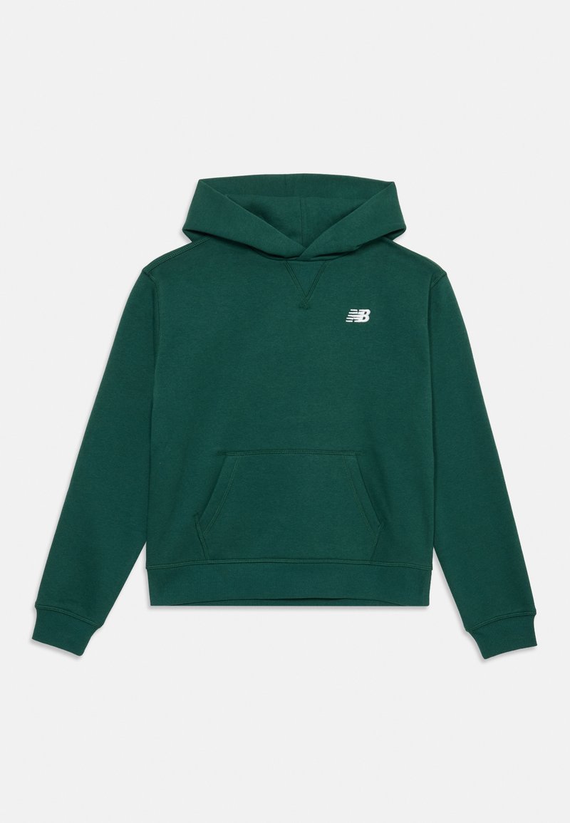 Felpa verde realizzata in tessuto morbido. Presenta una tasca frontale e un cappuccio con cordini. Include un logo bianco sul petto. Vestibilità classica.