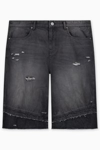 DOUBLE LAYER UNISEX - Calções de ganga - black washed