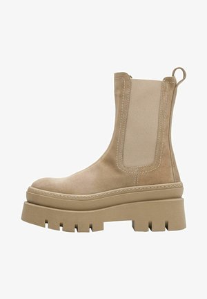 STIEFELETTE - Platform ankle boots - dark beige