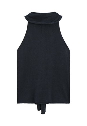 Massimo Dutti, FLOWING HALTER TOP WITH TIE - Top - mottled dark blue
