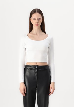 Hollister Co. Soft Stretch Seamless Fabric Scoop Top - Ilgarankovis viršutinės dalies drabužis - bright white