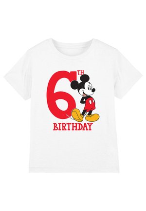 Disney MICKEY MOUSE 6TH BIRTHDAY - Print T-shirt - white