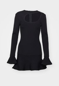 CHEST CUTOUT FLOUNCE HEM MINI DRESS - Koktélruha / Partiruha - black