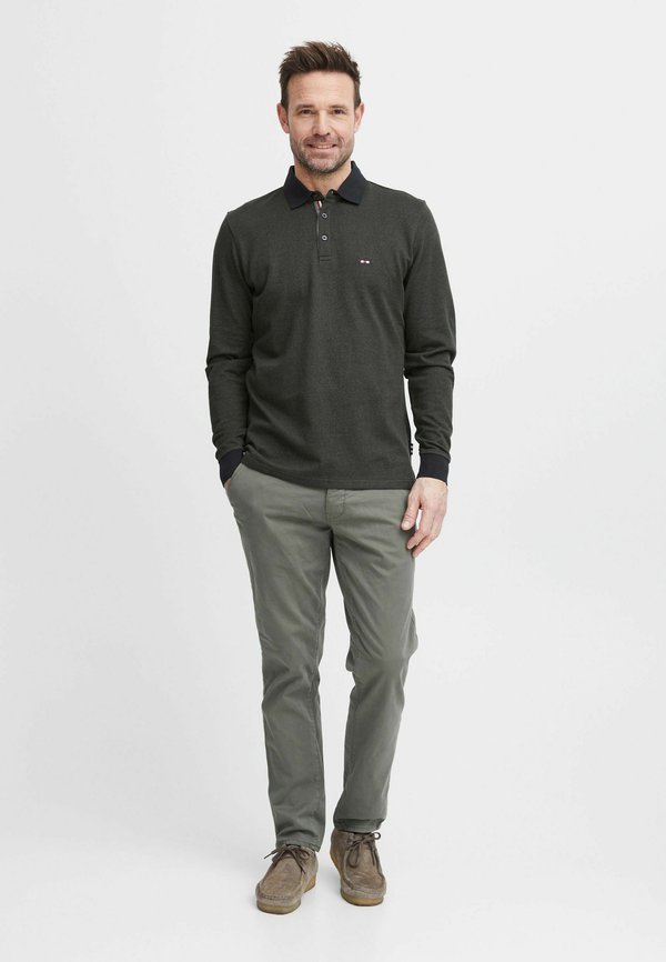 FQPETER two tone polo pique LS - Long sleeved top - grape leaf2