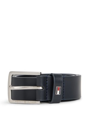 Tommy Hilfiger KIDS' SQUARE BUCKLE LEATHER BELT UNISEX - Bælter - space blue