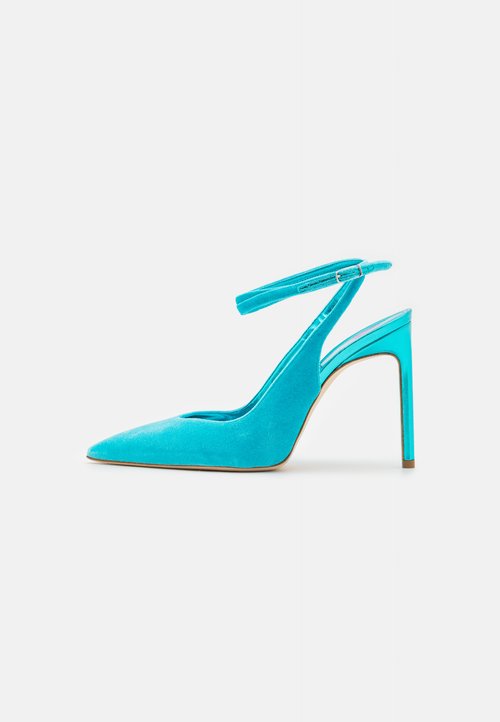 Escarpins Charlotte Russe Turquoise - Taille 6 Femme - Talons Aiguilles Ultra-hauts - Occasion