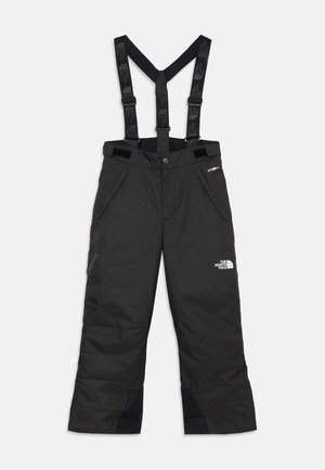 Crne izolirane skijaške hlače s podešivim naramenicama, bočnim džepovima na patentni zatvarač i logotipom The North Face na bedrima.