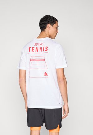TENNIS GRAPHIC TEE - Sportfelső - white/pure ruby