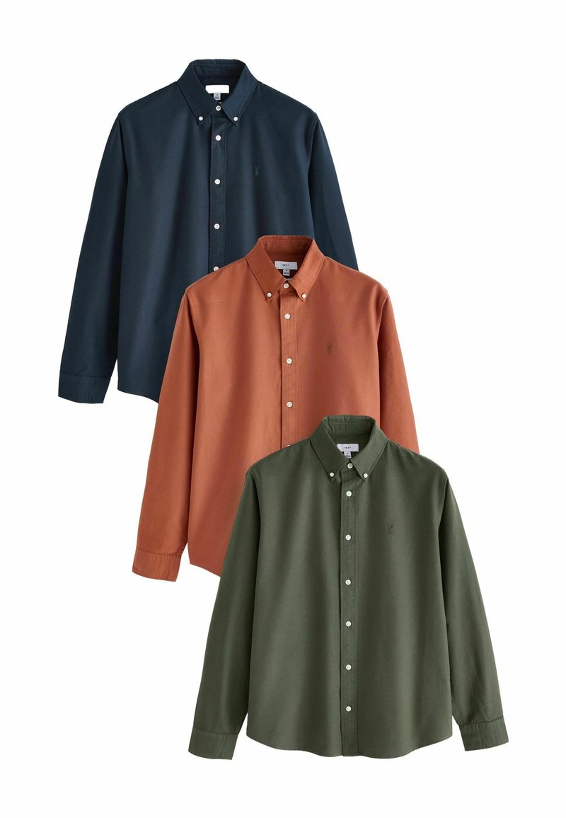 Next LONG SLEEVE  3 PACK - REGULAR FIT - Ing - dark green tan brown navy blue