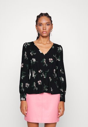 Vero Moda VMEASY V NECK PEPLUM - Blusa - black